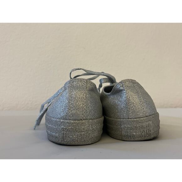 Converse Glitter Low Top Sneakers Shoes Womens Size 10 Silver Y2K - Picture 11 of 12